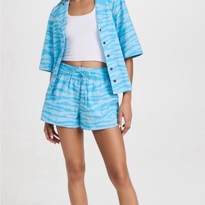 GANNI zebra-print organic cotton shirt